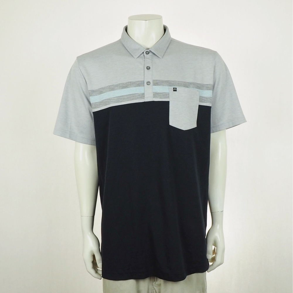 New Travis Mathew Salad Days Golf Polo Shirt Mens 2XL XXL Gray Pima Cotton Blend